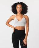 Seamless Ribbed Bra - Oyster Grey - Unmatched Supply-Women's Seamless Ribbed Bra
