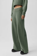 Serenity Wide Leg Sweatpant Bamboo Green - Unmatched Supply-ALO