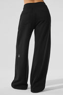 Serenity Wide Leg Sweatpant Black - Unmatched Supply-ALO