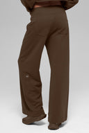Serenity Wide Leg Sweatpant Espresso - Unmatched Supply-ALO