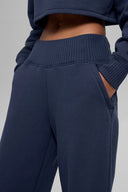 Serenity Wide Leg Sweatpant Navy - Unmatched Supply-ALO