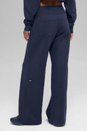 Serenity Wide Leg Sweatpant Navy - Unmatched Supply-ALO