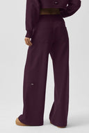 Serenity Wide Leg Sweatpant Rich Bordeaux - Unmatched Supply-ALO