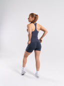 Softcurve Racer Tank Long - Dusty Navy - Unmatched Supply-Women's Racer Tank