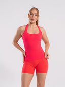 Softcurve Racer Tank Long - Neon Red - Unmatched Supply-Women's Racer Tank