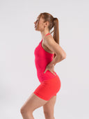Softcurve Racer Tank Long - Neon Red - Unmatched Supply-Women's Racer Tank