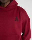 Staple Emblem Fleece Hoodie - Cherry - Unmatched Supply-Unisex Fleece Hoodie