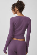 Sweater Knit Unwind Long Sleeve - Plum Kiss - Unmatched Kicks - ALO