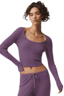 Sweater Knit Unwind Long Sleeve - Plum Kiss - Unmatched Kicks - ALO