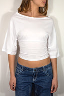 T-shirt with back lacing - Unmatched Supply-SUBDUED