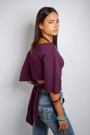 T-shirt with back lacing - Unmatched Supply-SUBDUED