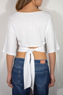 T-shirt with back lacing - Unmatched Supply-SUBDUED