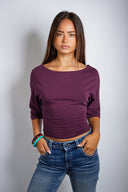 T-shirt with back lacing - Unmatched Supply-SUBDUED