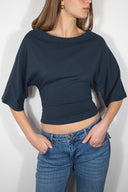 T-shirt with back lacing - Unmatched Supply-SUBDUED