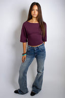 T-shirt with back lacing - Unmatched Supply-SUBDUED