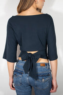 T-shirt with back lacing - Unmatched Supply-SUBDUED