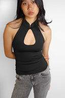 Tank top with teardrop detail - Unmatched Supply-SUBDUED