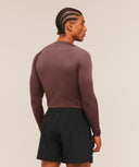 Train Long Sleeve T-Shirt muscle fit Espresso Brown - Unmatched Kicks-GYMSHARK