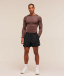 Train Long Sleeve T-Shirt muscle fit Espresso Brown - Unmatched Kicks-GYMSHARK
