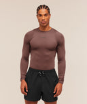 Train Long Sleeve T-Shirt muscle fit Espresso Brown - Unmatched Kicks-GYMSHARK