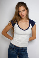 V-neck T-shirt - Unmatched Supply-SUBDUED