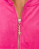 Velour Zip Hoodie - Bloom - Unmatched Supply-Women's Velour Zip Jacket