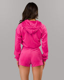 Velour Zip Hoodie - Bloom - Unmatched Supply-Women's Velour Zip Jacket