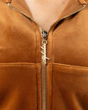 Velour Zip Hoodie - Root - Unmatched Supply-Women's Velour Zip Jacket