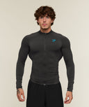 Vengeance Full Zip Jacket body fit Onyx Grey/Brand Blue - Unmatched Supply-GYMSHARK