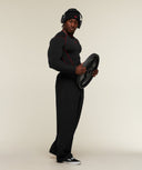 Vengeance Long Sleeve T-Shirt muscle fit Black/Carmine Red - Unmatched Supply-GYMSHARK