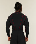 Vengeance Long Sleeve T-Shirt muscle fit Black/Carmine Red - Unmatched Supply-GYMSHARK