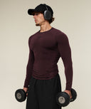 Vengeance Long Sleeve T-Shirt muscle fit Cherry Purple/Black - Unmatched Supply-GYMSHARK