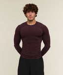 Vengeance Long Sleeve T-Shirt muscle fit Cherry Purple/Black - Unmatched Supply-GYMSHARK