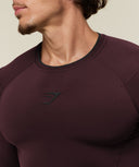 Vengeance Long Sleeve T-Shirt muscle fit Cherry Purple/Black - Unmatched Supply-GYMSHARK