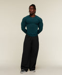 Vengeance Long Sleeve T-Shirt muscle fit Tactical Teal/Black - Unmatched Supply-GYMSHARK