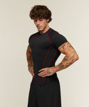 Vengeance T-Shirt muscle fit Black/Carmine Red - Unmatched Supply-GYMSHARK