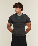 Vengeance T-Shirt muscle fit Onyx Grey/Brand Blue - Unmatched Supply-GYMSHARK