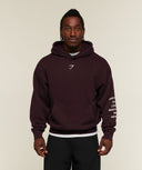 Vengeance Washed Graphic Hoodie oversized fit Cherry Purple/Wash - Unmatched Supply-GYMSHARK