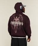 Vengeance Washed Graphic Hoodie oversized fit Cherry Purple/Wash - Unmatched Supply-GYMSHARK