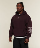 Vengeance Washed Graphic Hoodie oversized fit Cherry Purple/Wash - Unmatched Supply-GYMSHARK