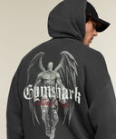 Vengeance Washed Graphic Hoodie oversized fit Onyx Grey/Wash - Unmatched Supply-GYMSHARK