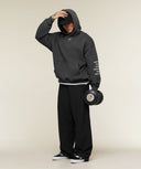 Vengeance Washed Graphic Hoodie oversized fit Onyx Grey/Wash - Unmatched Supply-GYMSHARK