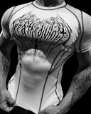 Void Tech™ Arachnid Venom Texture shortsleeve Compression [DIVINE WHITE] - Unmatched Supply-Breathedivinity