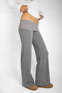 Wide-leg trousers with turn-up hem - Unmatched Supply-SUBDUED