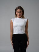 Zip Muscle Tank - White - Unmatched Supply-Women's Seamless Tank